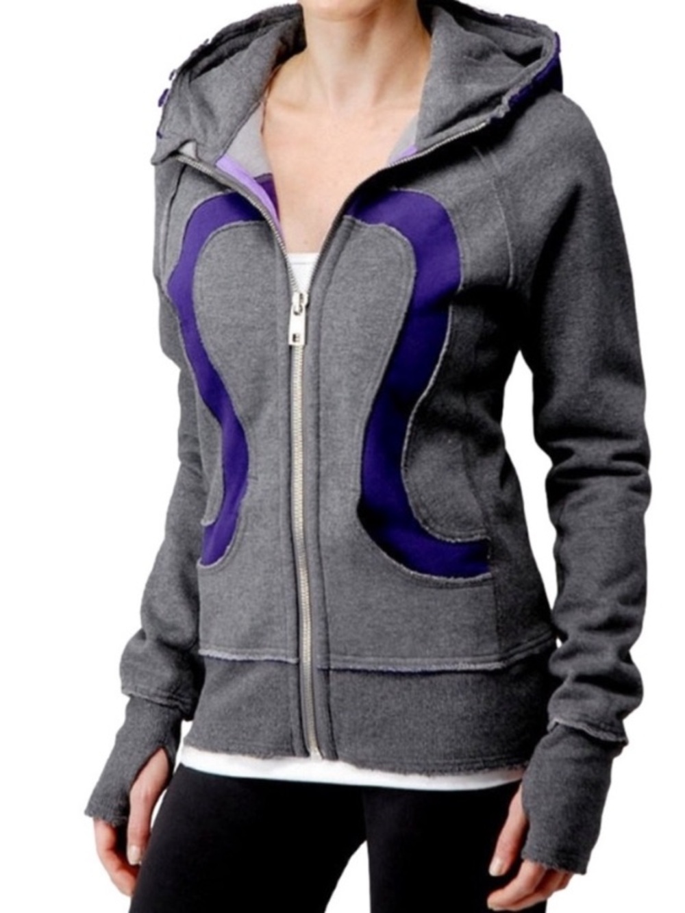 Lululemon RARE Hard To Find Remix Scuba Hoodie Full Zip Purple & Heather Gray